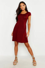 Load image into Gallery viewer, Jersey Cap Sleeve Skater Dress