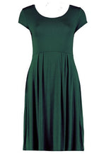 Load image into Gallery viewer, Jersey Cap Sleeve Skater Dress