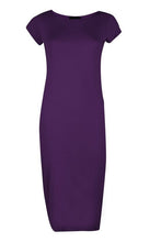 Load image into Gallery viewer, Cap Sleeve Jersey Bodycon Midi Dress