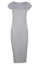 Load image into Gallery viewer, Cap Sleeve Jersey Bodycon Midi Dress