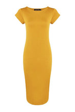 Load image into Gallery viewer, Cap Sleeve Jersey Bodycon Midi Dress