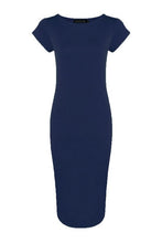 Load image into Gallery viewer, Cap Sleeve Jersey Bodycon Midi Dress