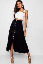 Load image into Gallery viewer, Mock Horn Button Through Midi Skirt