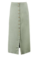 Load image into Gallery viewer, Mock Horn Button Through Midi Skirt