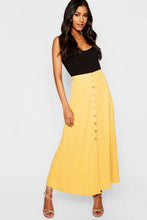 Load image into Gallery viewer, Mock Horn Button Through Midi Skirt