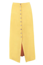 Load image into Gallery viewer, Mock Horn Button Through Midi Skirt