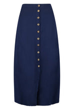 Load image into Gallery viewer, Mock Horn Button Through Midi Skirt