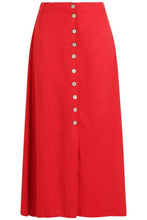 Load image into Gallery viewer, Mock Horn Button Through Midi Skirt