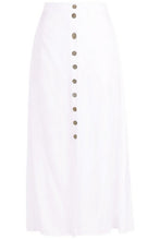 Load image into Gallery viewer, Mock Horn Button Through Midi Skirt