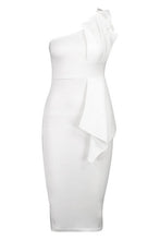 Load image into Gallery viewer, One Shoulder Pleated Detail Midi Dress