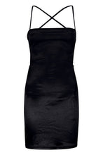 Load image into Gallery viewer, Satin Square Neck Strappy Back Bodycon Dress