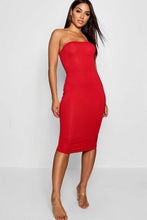 Load image into Gallery viewer, Bandeau Bodycon Midi Dress