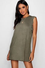 Load image into Gallery viewer, Ruffle Detail Jersey Shift Dress