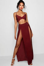 Load image into Gallery viewer, Slinky Bralet - Split Maxi Skirt Co-ord