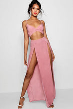 Load image into Gallery viewer, Slinky Bralet - Split Maxi Skirt Co-ord
