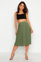 Load image into Gallery viewer, Crepe Pleated Midi Skirt