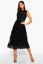 Load image into Gallery viewer, Boutique Lace Midi Skater Dress