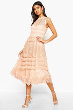 Load image into Gallery viewer, Boutique Lace Midi Skater Dress