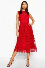 Load image into Gallery viewer, Boutique Lace Midi Skater Dress