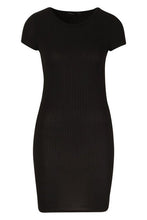 Load image into Gallery viewer, Ribbed Cap Sleeved Bodycon Dress