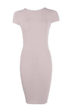 Load image into Gallery viewer, Ribbed Cap Sleeved Bodycon Dress