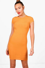Load image into Gallery viewer, Ribbed Cap Sleeved Bodycon Dress