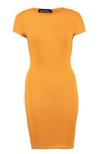 Load image into Gallery viewer, Ribbed Cap Sleeved Bodycon Dress