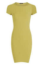 Load image into Gallery viewer, Ribbed Cap Sleeved Bodycon Dress