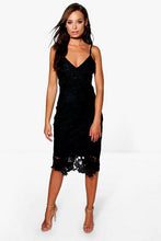 Load image into Gallery viewer, Boutique Crochet Lace Strappy Midi Dress