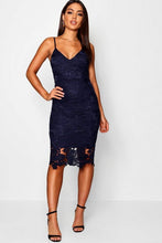 Load image into Gallery viewer, Boutique Crochet Lace Strappy Midi Dress