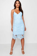 Load image into Gallery viewer, Boutique Crochet Lace Strappy Midi Dress