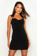Load image into Gallery viewer, Woven Corset Detail Mini Dress