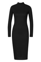 Load image into Gallery viewer, Jumbo Rib High Neck Split Midi Dress