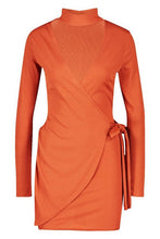 Load image into Gallery viewer, Tie Side Rib Mini Dress