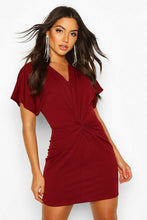 Load image into Gallery viewer, Crepe Twist Front Mini Dress