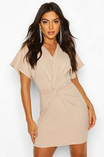 Load image into Gallery viewer, Crepe Twist Front Mini Dress