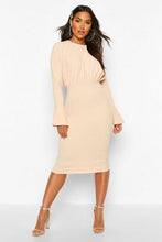 Load image into Gallery viewer, Frill Sleeve Midi Dress
