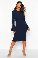 Load image into Gallery viewer, Frill Sleeve Midi Dress