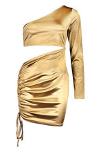 Load image into Gallery viewer, Cut Out Stretch Satin Mini Dress