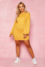 Load image into Gallery viewer, Recycled Balloon Sleeve Rib Mini Dress