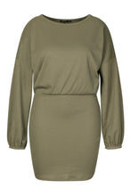 Load image into Gallery viewer, Recycled Balloon Sleeve Rib Mini Dress