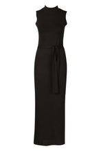 Load image into Gallery viewer, Brushed Tie Front Funnel Neck Midaxi Dress