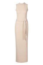 Load image into Gallery viewer, Brushed Tie Front Funnel Neck Midaxi Dress