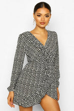 Load image into Gallery viewer, Spot Print Ruffle Tea Dress
