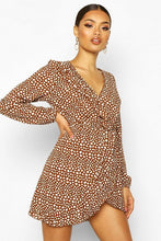 Load image into Gallery viewer, Spot Print Ruffle Tea Dress