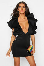 Load image into Gallery viewer, Plunge Extreme Ruffle Mini Dress