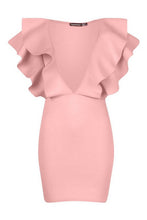 Load image into Gallery viewer, Plunge Extreme Ruffle Mini Dress