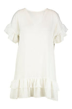 Load image into Gallery viewer, Plus Linen Look Woven Ruffle Smock Dress