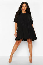 Load image into Gallery viewer, Plus Ruched Detail Smock Dress
