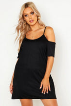 Load image into Gallery viewer, Plus Cold Shoulder Strappy Sundress